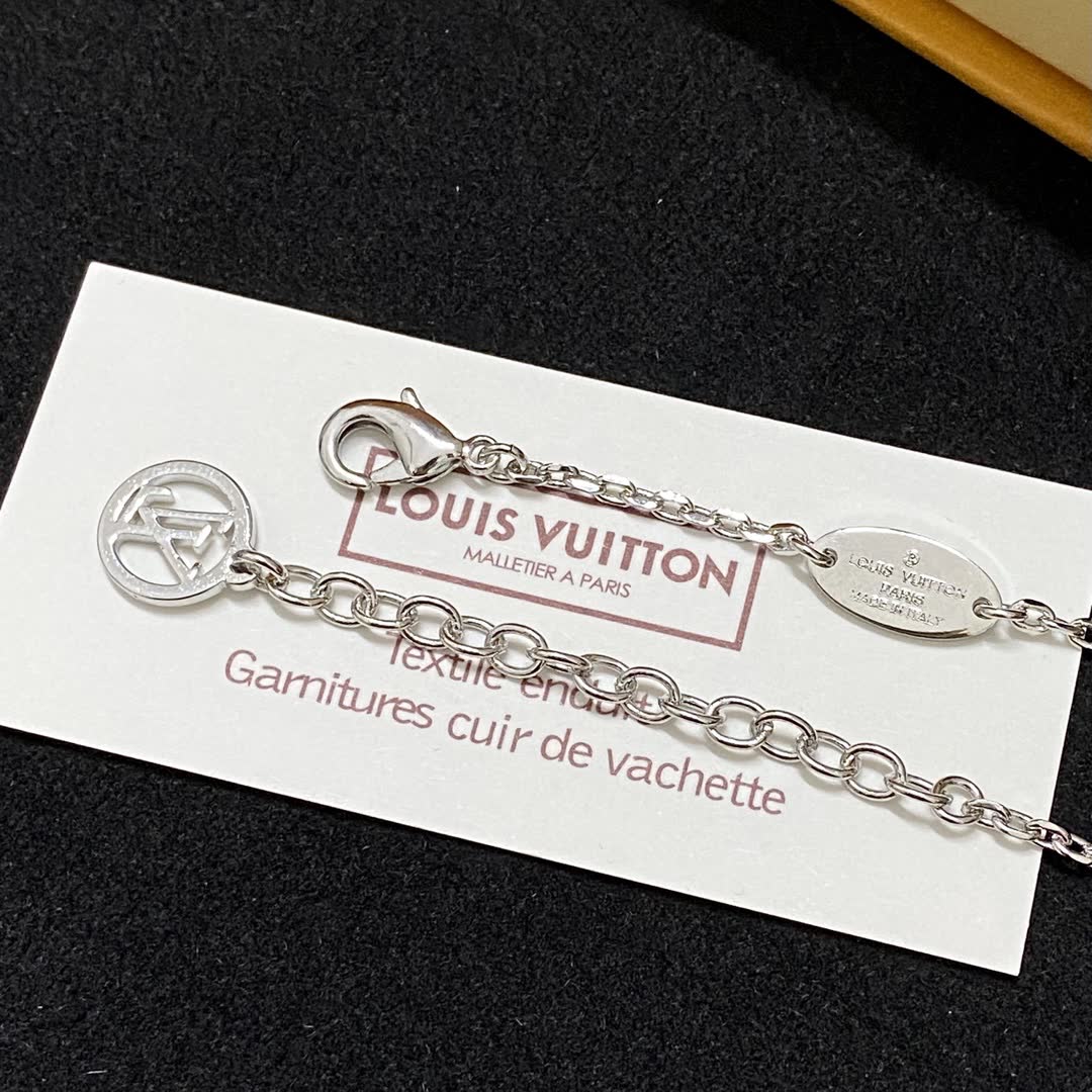Louis Vuitton Silver Flower Pendant Necklace